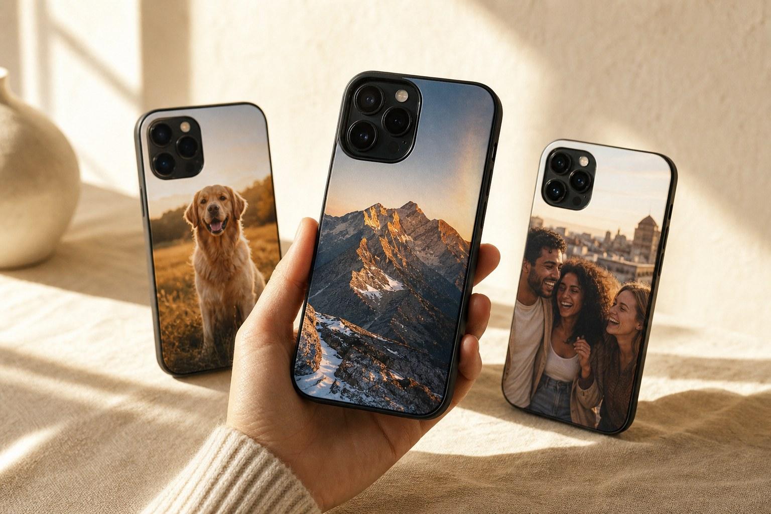 PrintCase dovanų kortelė — dėklai su nuotrauka (šuo, kalnai, draugai)